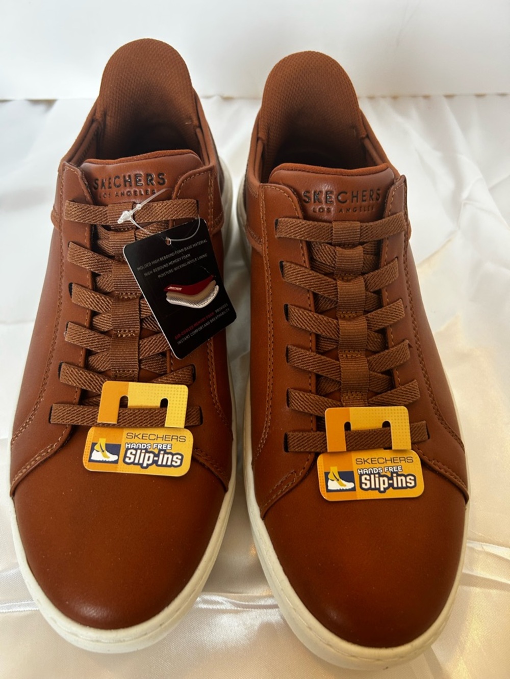 Skechers Slip-ins Court Break Double Vent Brown Cognac Men Size 10 183177 NIB - Picture 4 of 8
